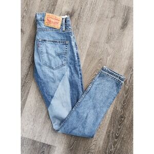 Levis 512 Slim Taper Jeans Two Tone Light Wash Blue Denim W28 L32 High Rise
